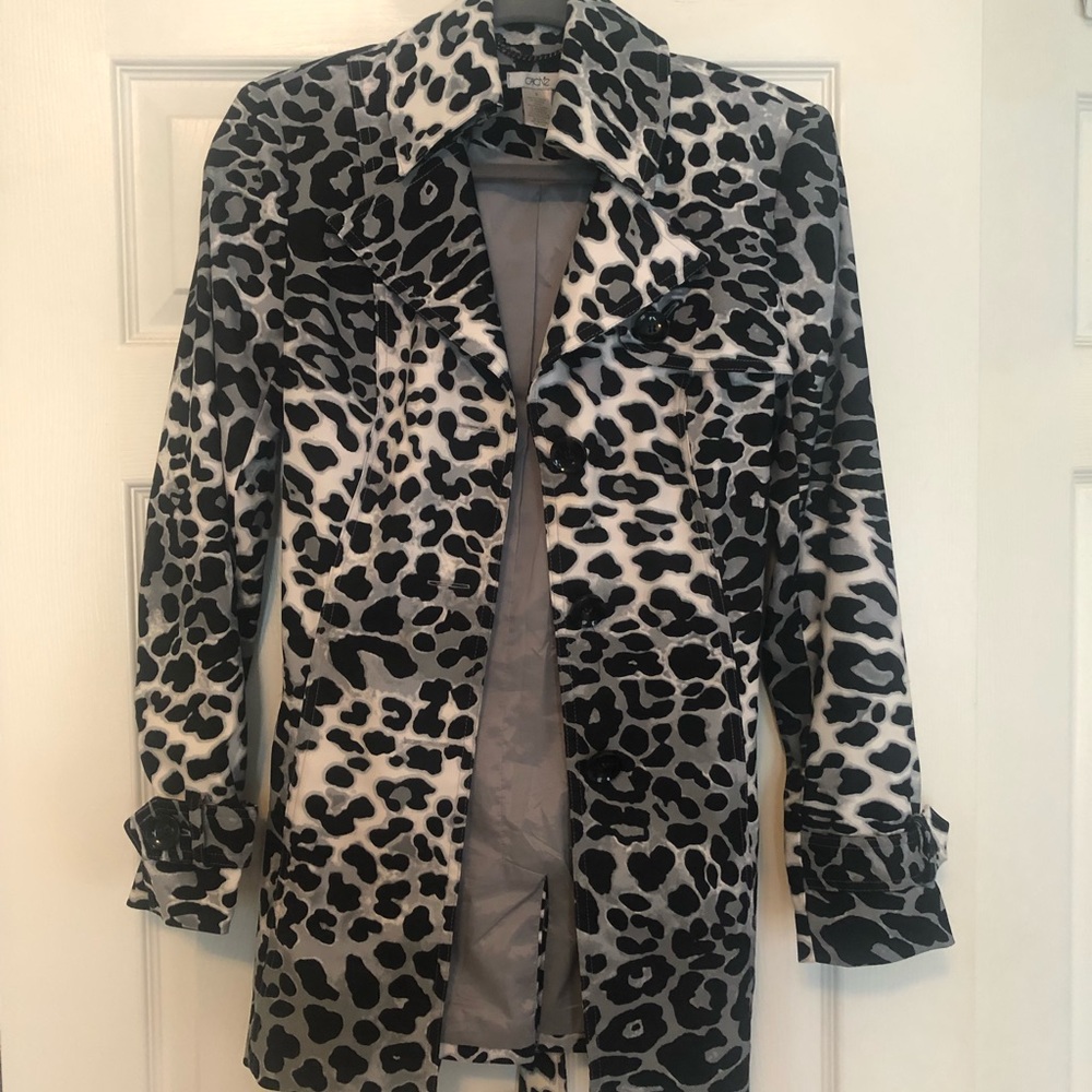 Gray Leopard Print Coat